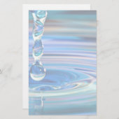 青澄ん水滴が流れる 便箋 (正面/裏面)