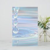 青澄ん水滴が流れる 便箋 (スタンド正面)