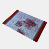 青濃い緑とブルゴーニュ ドアマット (アングル)