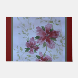 青濃い緑とブルゴーニュ ドアマット