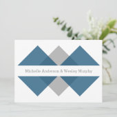 青灰幾何トライアングル結婚式招待状 招待状 (スタンド正面)
