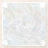 青灰流体大理石紋イラスト ガラスコースター (裏面)
