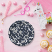 青灰白迷彩图案派对 ペーパープレート (パーティー)