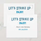 青灰色で楽しい10歳の誕生日名前を付けよう ポストカード (正面/裏面)