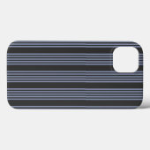 青灰色と木炭ストライプ柄 Case-Mate iPhoneケース (裏面 (横))