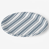 青灰色と白のキャンディストライプー ペーパープレート (アングル)
