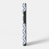 青灰色と白のダイヤモンド柄 iPhoneケース (左側面)