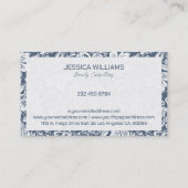 青灰色と白のフローラマスク 名刺 (裏面)