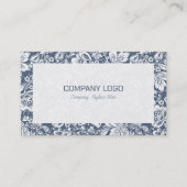 青灰色と白のフローラマスク 名刺 (正面)
