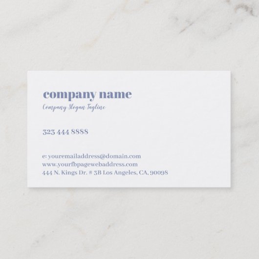 青灰色と白のミニマルデザイン 名刺 (裏面)