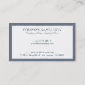 青灰色と白の幾何学円マンダラ 名刺 (裏面)