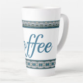 青灰色と白スタイリッシュ色 カフェラテマグ (右アングル)