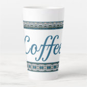 青灰色と白スタイリッシュ色 カフェラテマグ (正面)