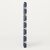 青灰色に白いポルカが交差 Case-Mate iPhoneケース (裏面/右)