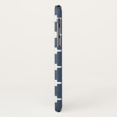青灰色に白いポルカが交差 Case-Mate iPhoneケース (裏面/左)
