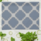 青灰色のクアトレフォイル キッチンタオル (折り畳み)