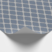 青灰色のクアトレフォイル ラッピングペーパー (角)