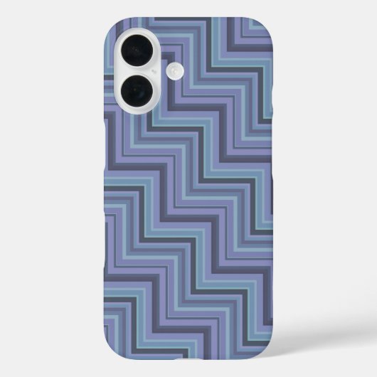 青灰色のストライプ階段パターン Case-Mate iPhoneケース (裏面)
