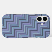 青灰色のストライプ階段パターン Case-Mate iPhoneケース (裏面 (横))
