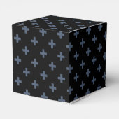 青灰色のポルカが黒に交差 フェイバーボックス (裏面サイド)