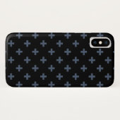 青灰色のポルカが黒に交差 Case-Mate iPhoneケース (裏面(横))