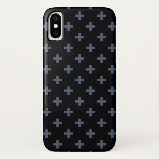 青灰色のポルカが黒に交差 Case-Mate iPhoneケース (裏面)