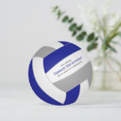 青灰色の女の子バレーボール誕生日パーティー 案内状 (スタンド正面)