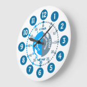 青灰色の学壁の時計がミュート時間を伝える少年たち ラージ壁時計 (傾斜)