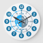 青灰色の学壁の時計がミュート時間を伝える少年たち ラージ壁時計 (正面)