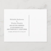 青灰色の幾何学組み合わせ日付はがきを保存 案内ポストカード (裏面)