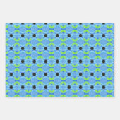 青灰色の緑と白スタイリッシュパターン（の模様が）ある ラッピングペーパーシート (正面2)