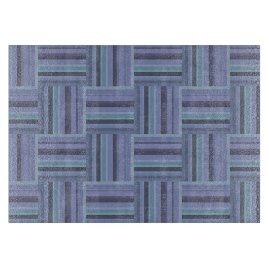 青灰色の織ストライプり模様 カッティングボード (正面)