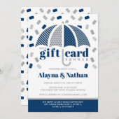 青灰色ギフトカードシャワー招待状 招待状 (正面/裏面)