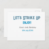 青灰色ハッピーバースデー10歳名前を付けよう ポストカード (正面/裏面)