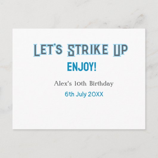 青灰色ハッピーバースデー10歳名前を付けよう ポストカード (正面)