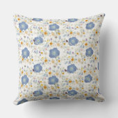 青灰色フローラデザイン クッション (裏面)