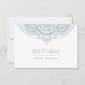 青灰色ホワイトマンダラギフト証明書デザイン (正面)