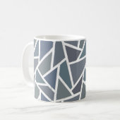 青灰色モザイク模様 コーヒーマグカップ (正面左)