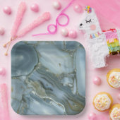 青灰色大理石帶金脈 ペーパープレート (パーティー)