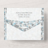 青灰色抽象石の一体型結婚式招待状 オールインワン招待状 (裏面)