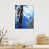 青灰色抽象芸術ポスター ポスター (キッチン)