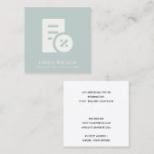 青灰色計モダン算アイコン会計税 スクエア名刺 (正面/裏面)