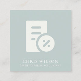 青灰色計モダン算アイコン会計税 スクエア名刺