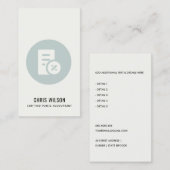 青灰色計モダン算アイコン会計税 名刺 (正面/裏面)