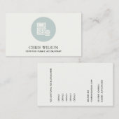 青灰色計算コモダンインアイコン会計 名刺 (正面/裏面)