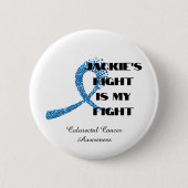 青点々のある帯の結腸直腸がん認識度 缶バッジ (正面)