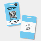 青無地の会議イベントバッジ バッジ (正面＆裏面)