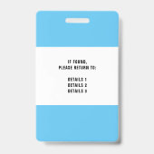 青無地の会議イベントバッジ バッジ (裏面)