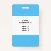 青無地の会議イベントバッジ バッジ (裏面)