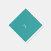 青無地の色トレンディーパステルイニシャル名 スタンダードカクテルナプキン (角)